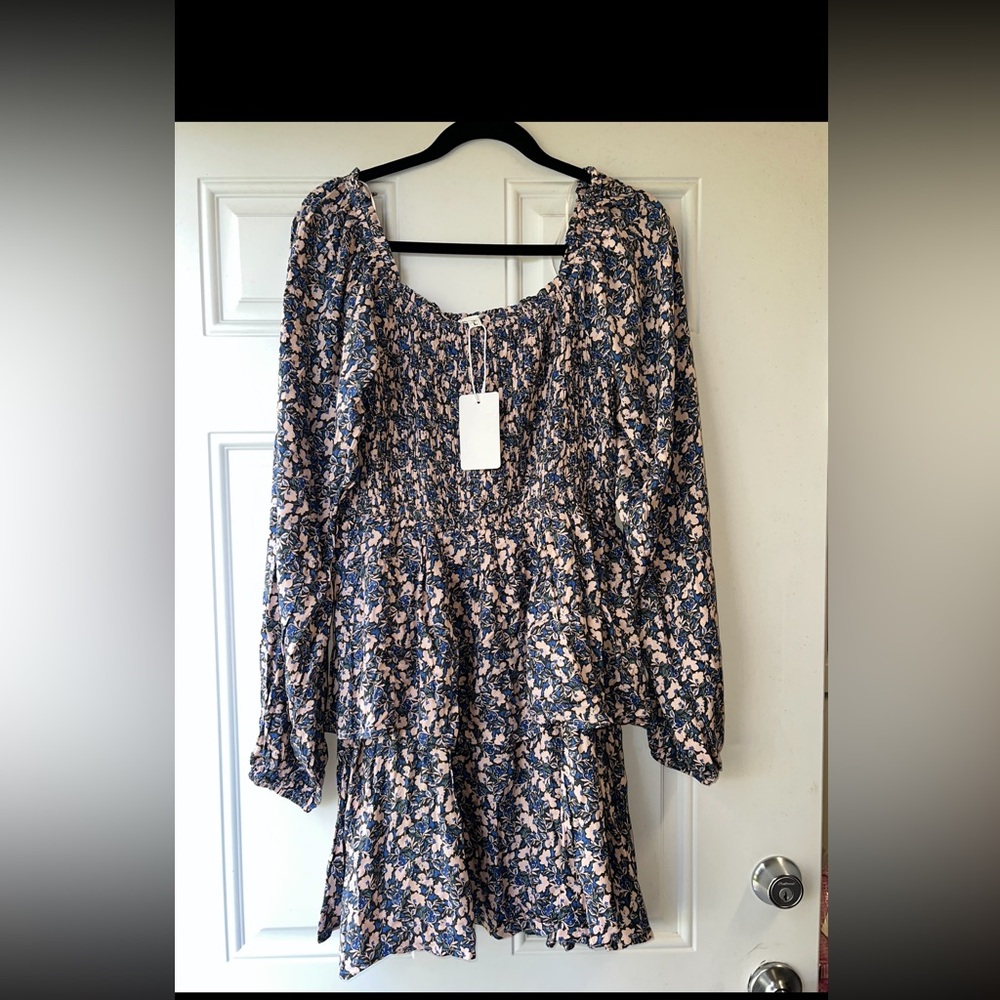 Heyson floral tiered mini dress Size Large
